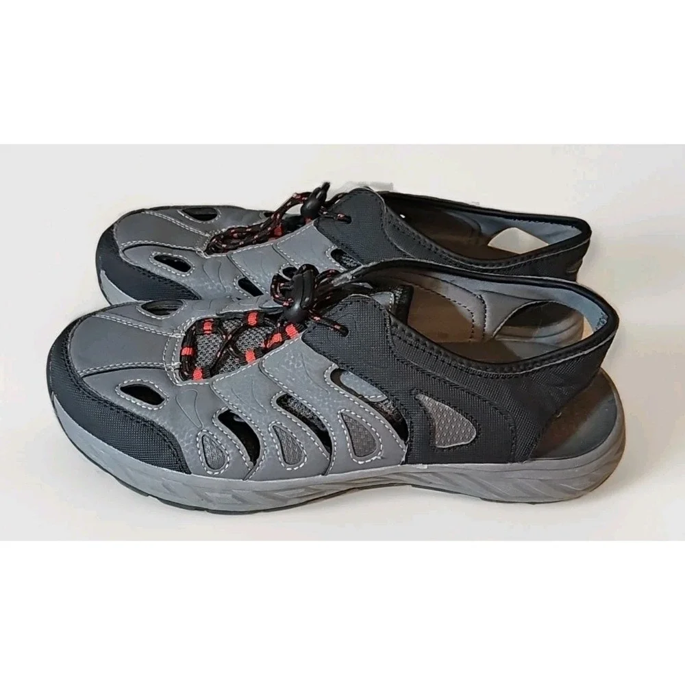 Outdoor Active Waterproof Sandals‎ Men Closed Toe Shoes Sz 8 Gray Black #249
